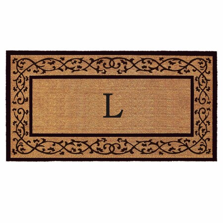 Monogram Door Mat, Black, Natural, 36 in W x 72 in L